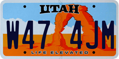 UT license plate W474JM