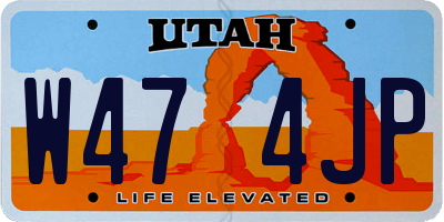 UT license plate W474JP