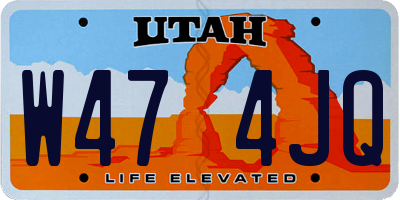 UT license plate W474JQ