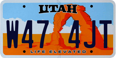UT license plate W474JT