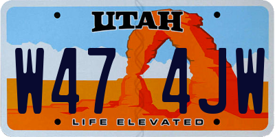 UT license plate W474JW