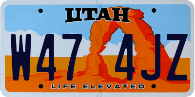 UT license plate W474JZ
