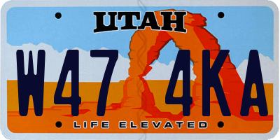 UT license plate W474KA
