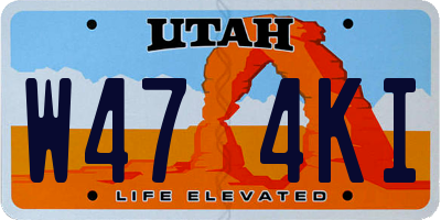 UT license plate W474KI