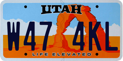 UT license plate W474KL