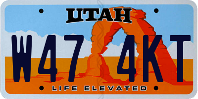 UT license plate W474KT