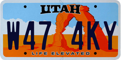UT license plate W474KY