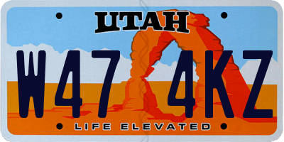 UT license plate W474KZ