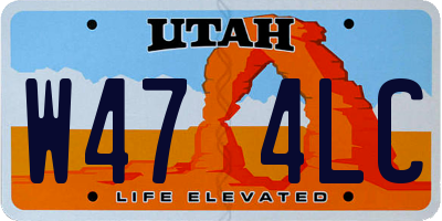 UT license plate W474LC