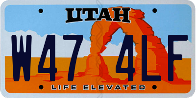 UT license plate W474LF