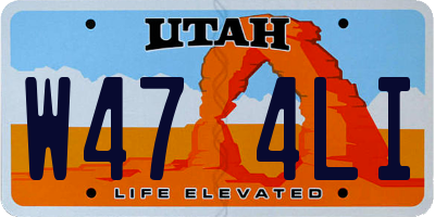 UT license plate W474LI