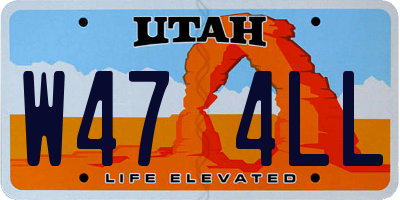 UT license plate W474LL