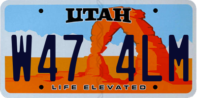 UT license plate W474LM