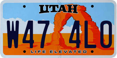 UT license plate W474LO