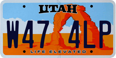 UT license plate W474LP