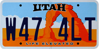 UT license plate W474LT