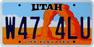 UT license plate W474LU