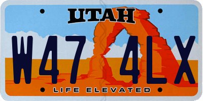 UT license plate W474LX