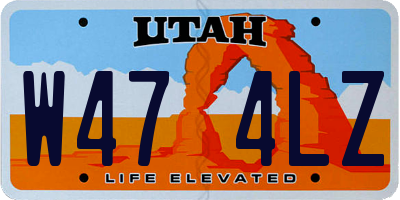 UT license plate W474LZ