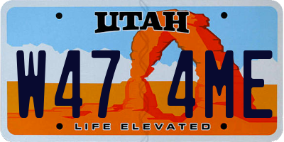 UT license plate W474ME