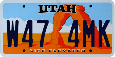 UT license plate W474MK