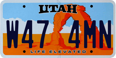 UT license plate W474MN