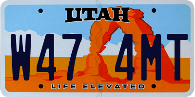 UT license plate W474MT