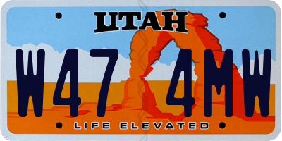 UT license plate W474MW