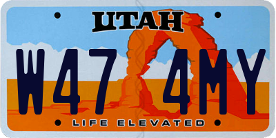 UT license plate W474MY