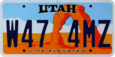UT license plate W474MZ