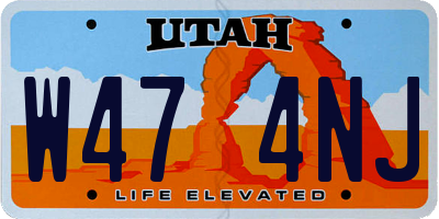 UT license plate W474NJ