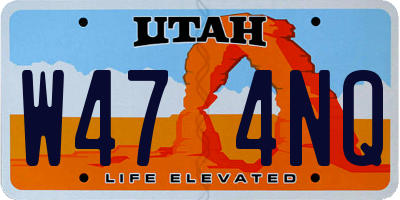 UT license plate W474NQ