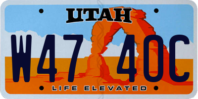 UT license plate W474OC