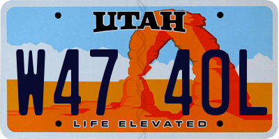 UT license plate W474OL