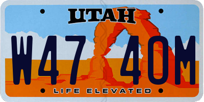 UT license plate W474OM