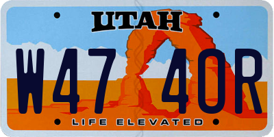 UT license plate W474OR