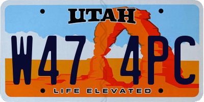 UT license plate W474PC