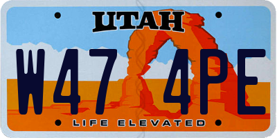 UT license plate W474PE