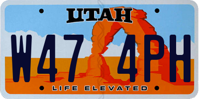 UT license plate W474PH