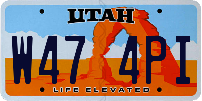 UT license plate W474PI