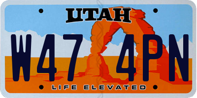 UT license plate W474PN