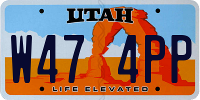 UT license plate W474PP