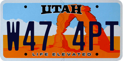 UT license plate W474PT