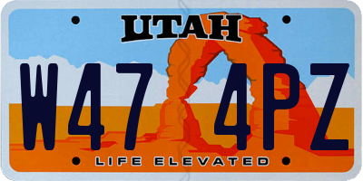 UT license plate W474PZ