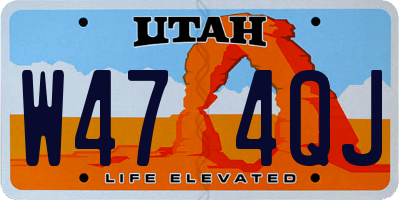 UT license plate W474QJ