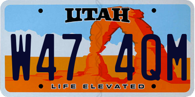 UT license plate W474QM