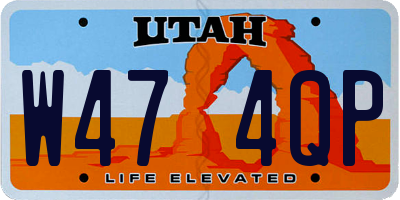 UT license plate W474QP