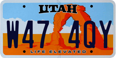 UT license plate W474QY