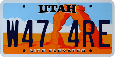 UT license plate W474RE