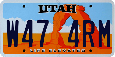 UT license plate W474RM